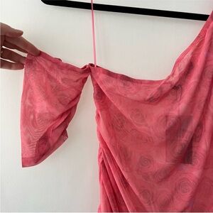 Lioness One-Shoulder Coral Dress